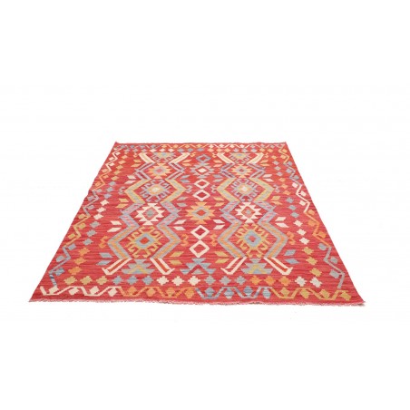 Tappeto Kilim Afghanistan rosso beige 149x205
