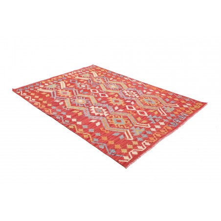 Tappeto Kilim Afghanistan rosso beige 149x205