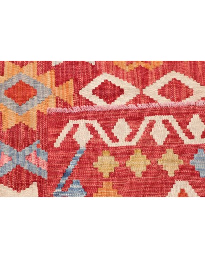 Tappeto Kilim Afghanistan rosso beige 149x205