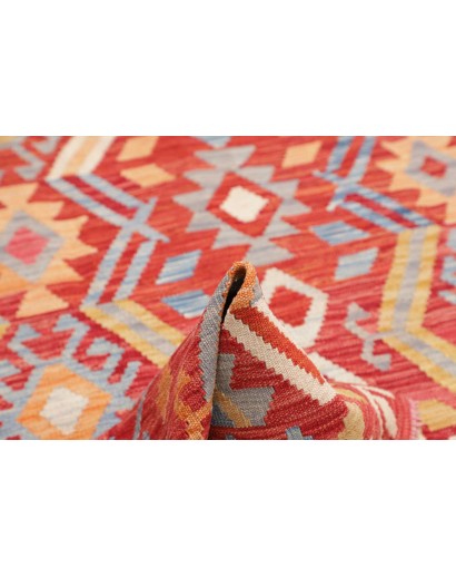 Tappeto Kilim Afghanistan rosso beige 149x205