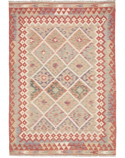 Tappeto Kilim Afghanistan marrone rosso 123x173
