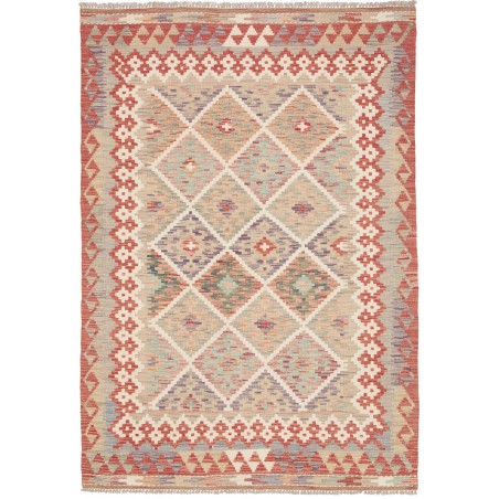 Tappeto Kilim Afghanistan marrone rosso 123x173