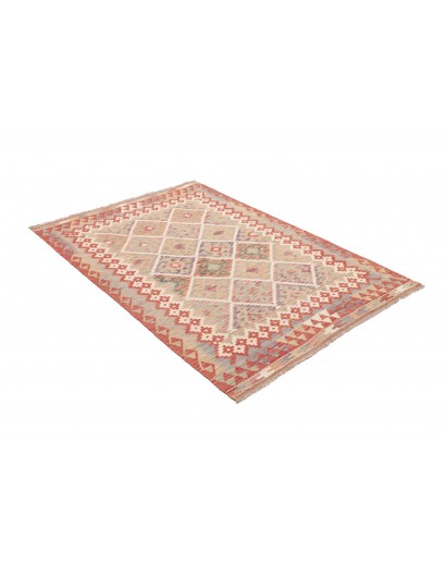 Tappeto Kilim Afghanistan marrone rosso 123x173