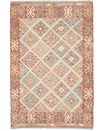 Tappeto Kilim Afghanistan marrone rosso 121x180