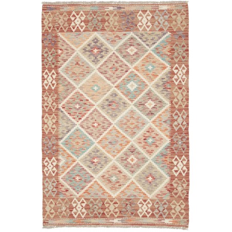 Tappeto Kilim Afghanistan marrone rosso 121x180