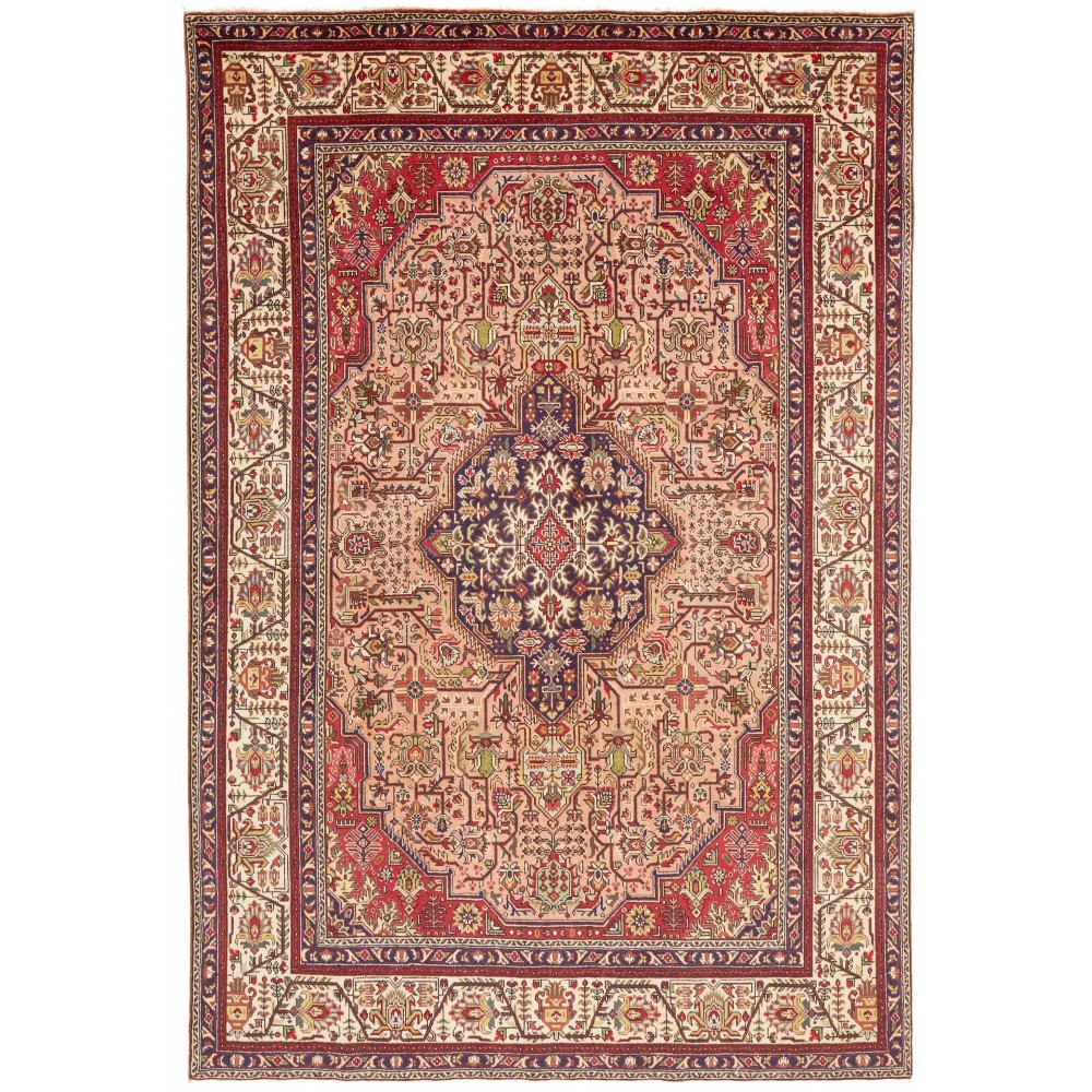 Tappeto Tabriz Persia marrone giallo 200x302