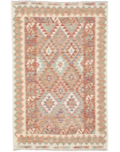 Tappeto Kilim Afghanistan marrone rosso 119x184