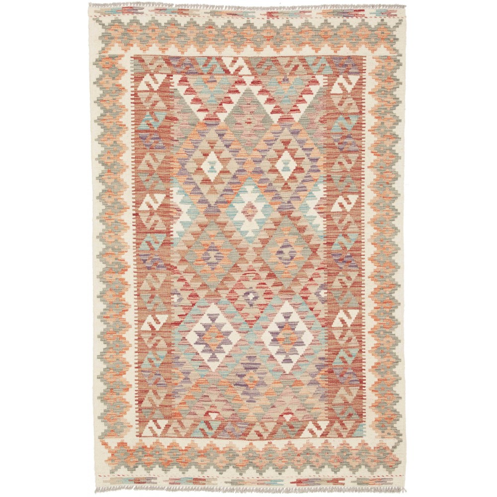 Tappeto Kilim Afghanistan marrone rosso 119x184