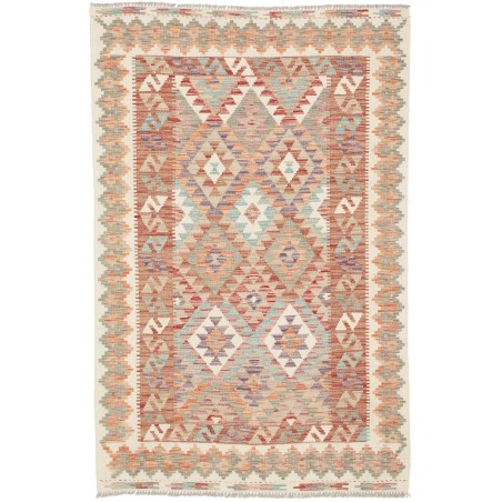 Tappeto Kilim Afghanistan marrone rosso 119x184