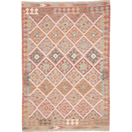 Tappeto Kilim Afghanistan marrone rosso 125x181