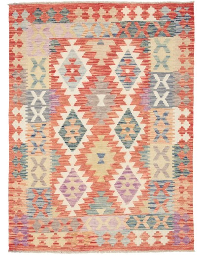 Tappeto Kilim Afghanistan marrone giallo 130x172