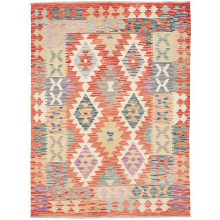 Tappeto Kilim Afghanistan marrone giallo 130x172