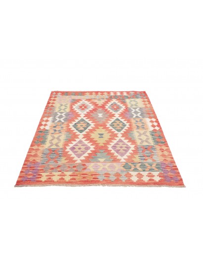 Tappeto Kilim Afghanistan marrone giallo 130x172