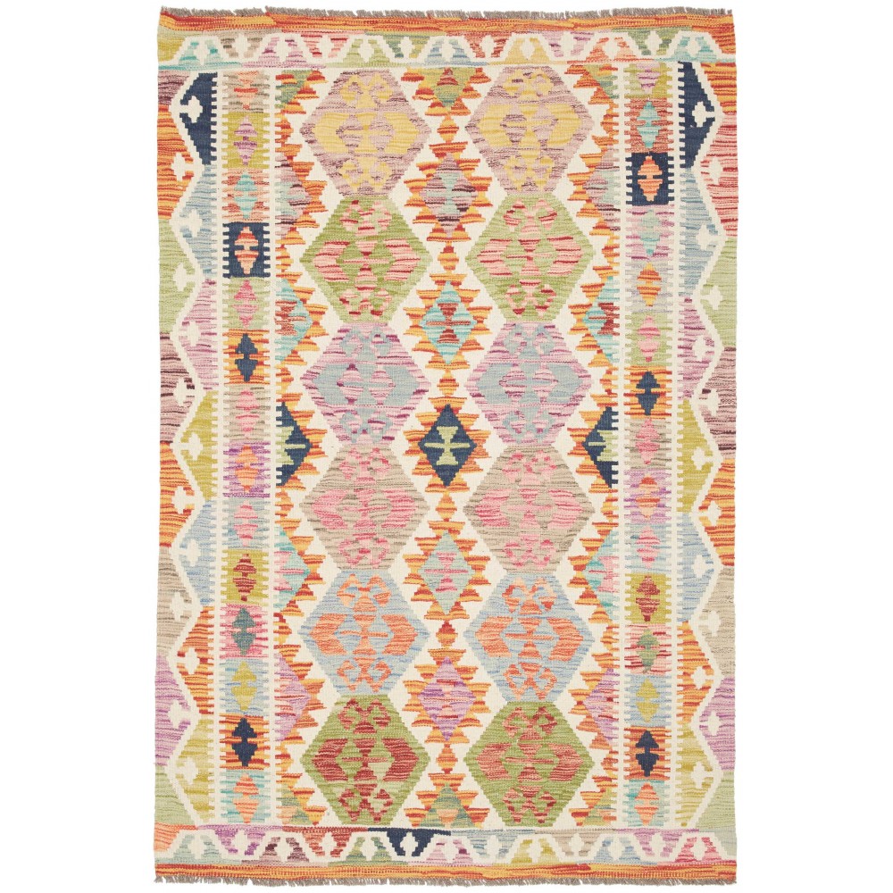 Tappeto Kilim Afghanistan giallo marrone 125x185