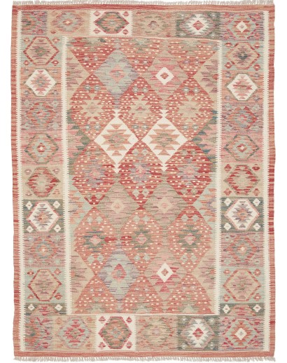 Tappeto Kilim Afghanistan marrone bianco 133x183