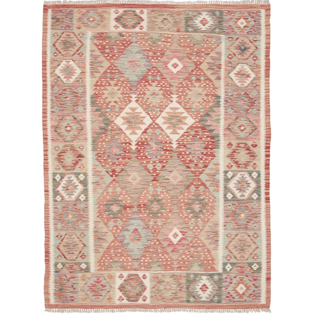 Tappeto Kilim Afghanistan marrone bianco 133x183