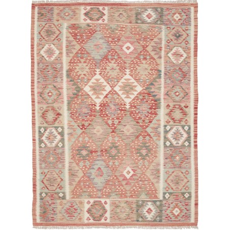 Tappeto Kilim Afghanistan marrone bianco 133x183