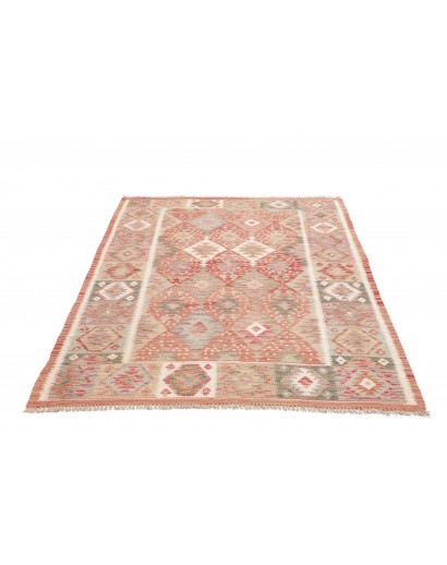 Tappeto Kilim Afghanistan marrone bianco 133x183