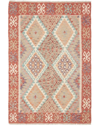 Tappeto Kilim Afghanistan marrone rosso 121x180