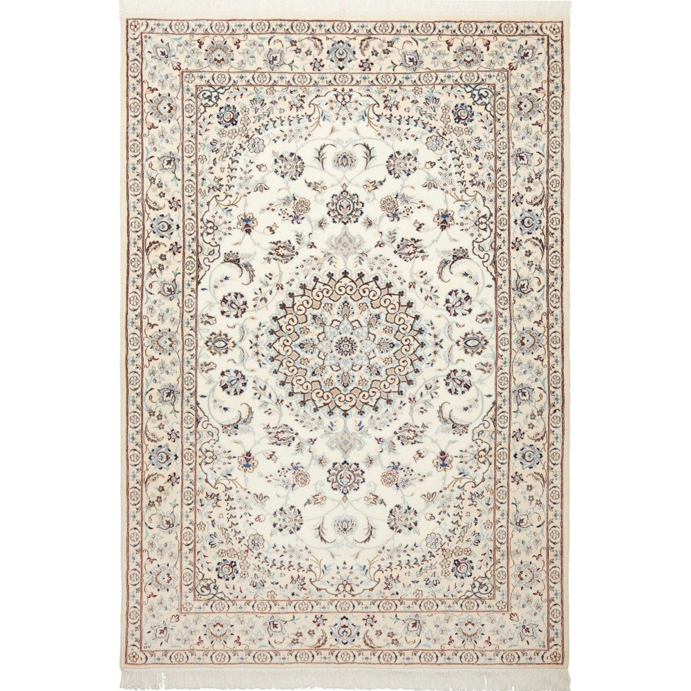 Tappeto Nain 9La Persia bianco verde 150x202 Tappeto Nain 9La Persia bianco verde 150x202