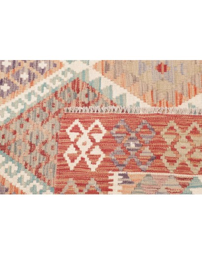 Tappeto Kilim Afghanistan marrone rosso 121x180