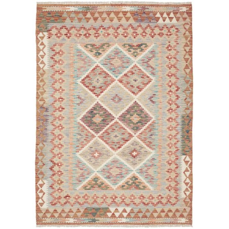 Tappeto Kilim Afghanistan marrone rosso 122x177
