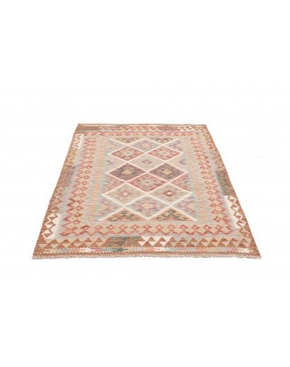 Tappeto Kilim Afghanistan marrone rosso 122x177