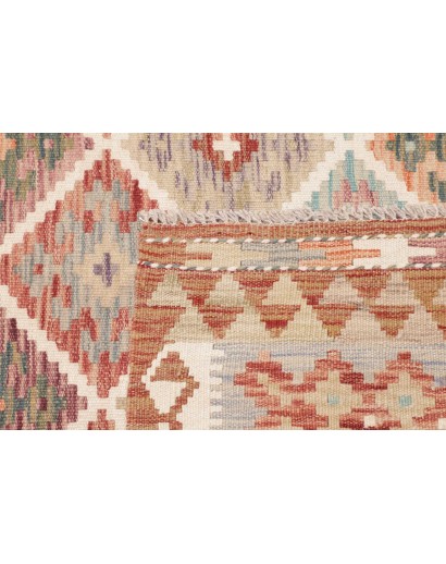 Tappeto Kilim Afghanistan marrone rosso 122x177