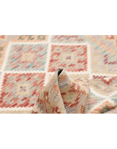 Tappeto Kilim Afghanistan marrone rosso 122x177