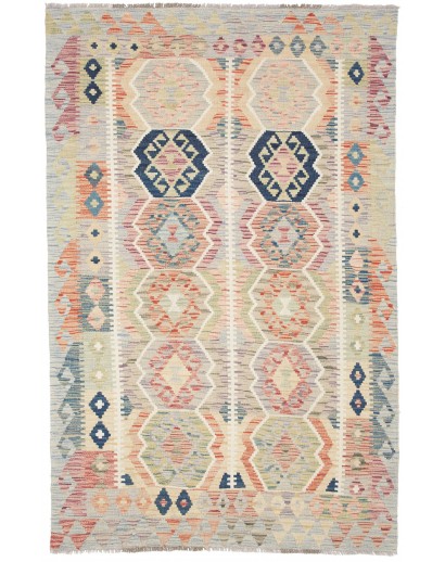Tappeto Kilim Afghanistan beige grigio 122x189