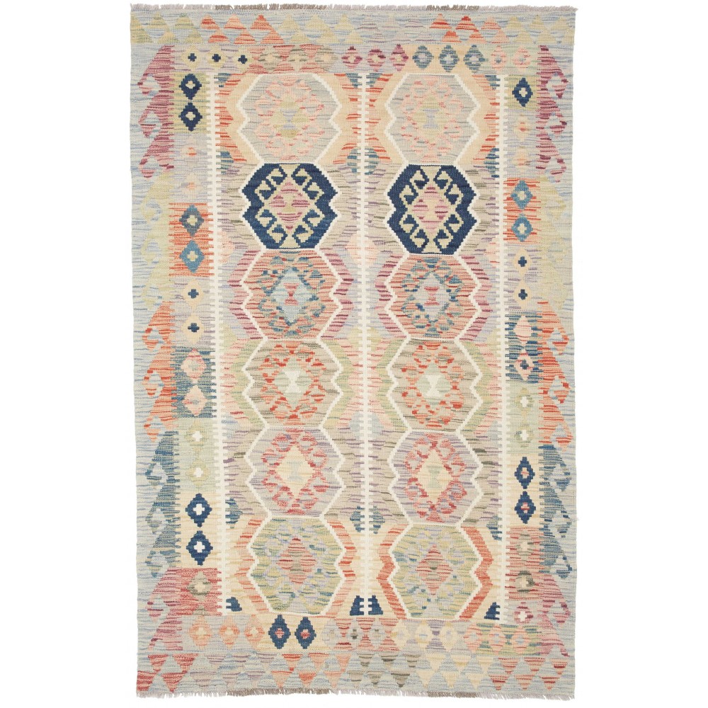 Tappeto Kilim Afghanistan beige grigio 122x189