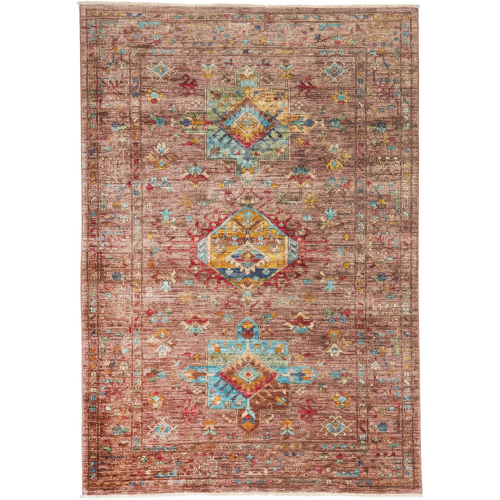 Tappeto Tribal Pakistan marrone bianco 102x150 Tappeto Tribal Pakistan marrone bianco 102x150