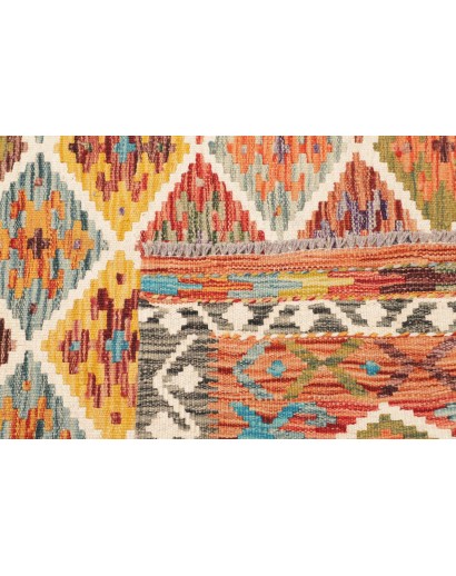 Tappeto Kilim Afghanistan marrone grigio 107x199