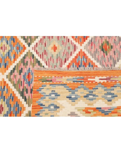 Tappeto Kilim Afghanistan marrone azzurro 106x209