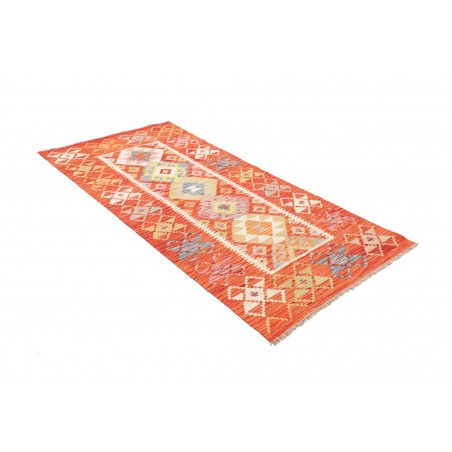 Tappeto Kilim Afghanistan arancione marrone 102x209