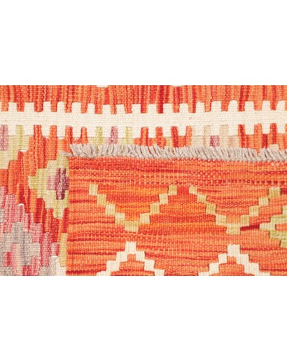 Tappeto Kilim Afghanistan arancione marrone 102x209