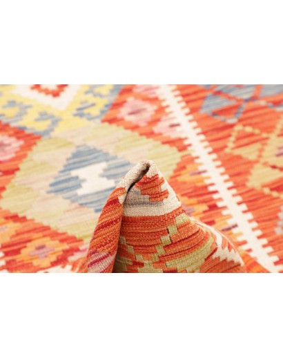 Tappeto Kilim Afghanistan arancione marrone 102x209