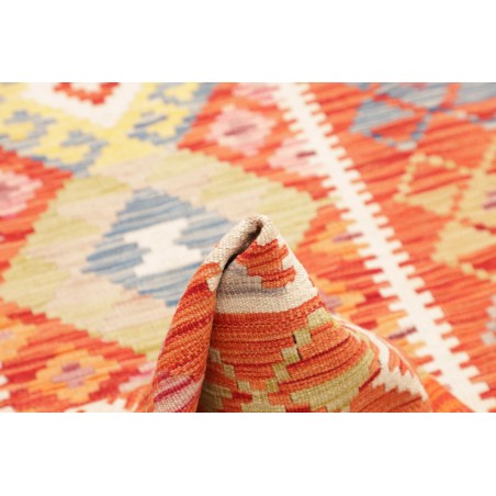 Tappeto Kilim Afghanistan arancione marrone 102x209