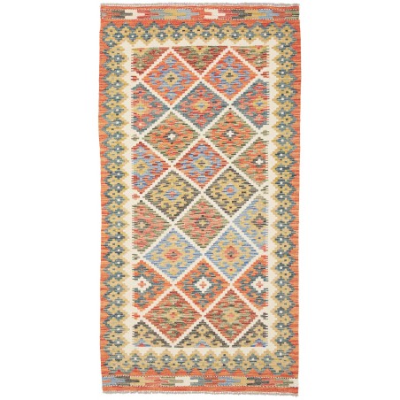 Tappeto Kilim Afghanistan marrone azzurro 102x199