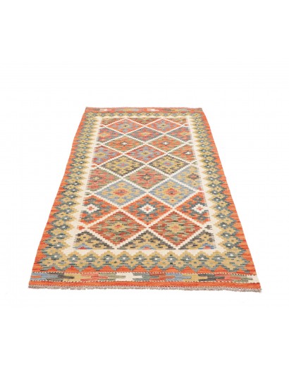 Tappeto Kilim Afghanistan marrone azzurro 102x199