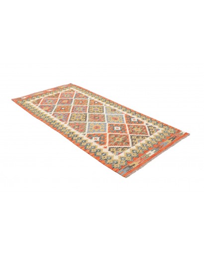 Tappeto Kilim Afghanistan marrone azzurro 102x199