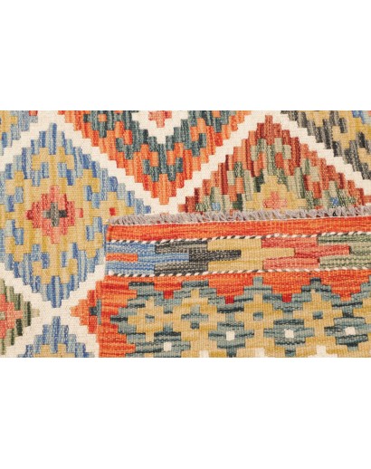 Tappeto Kilim Afghanistan marrone azzurro 102x199
