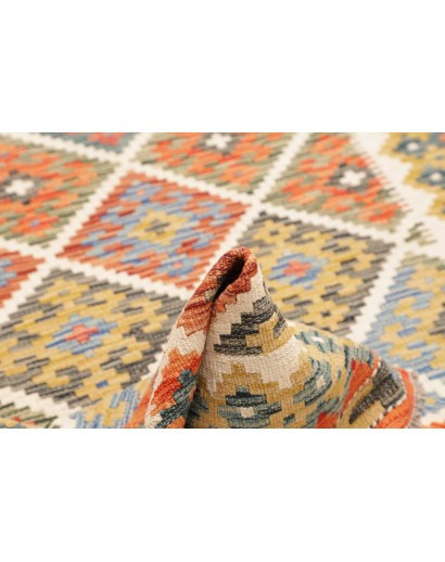 Tappeto Kilim Afghanistan marrone azzurro 102x199