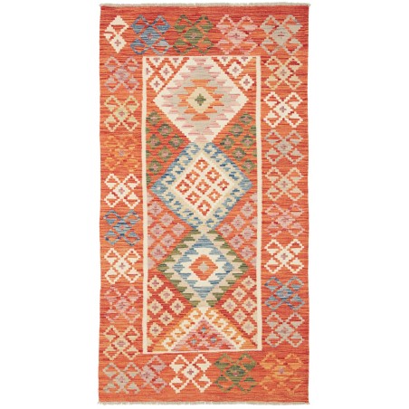 Tappeto Kilim Afghanistan arancione marrone 103x195