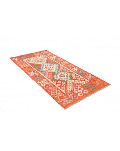 Tappeto Kilim Afghanistan arancione marrone 103x195