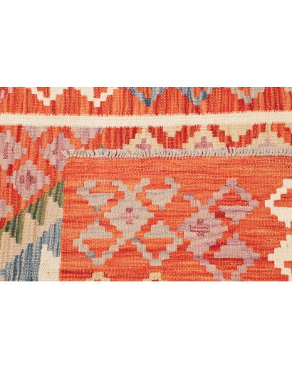 Tappeto Kilim Afghanistan arancione marrone 103x195