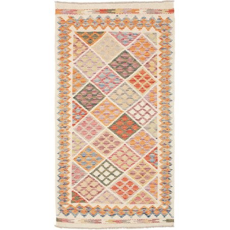 Tappeto Kilim Afghanistan beige arancione 102x194