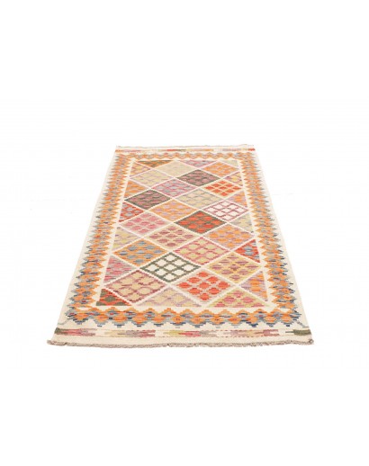 Tappeto Kilim Afghanistan beige arancione 102x194