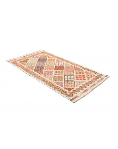 Tappeto Kilim Afghanistan beige arancione 102x194