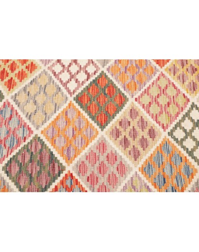 Tappeto Kilim Afghanistan beige arancione 102x194